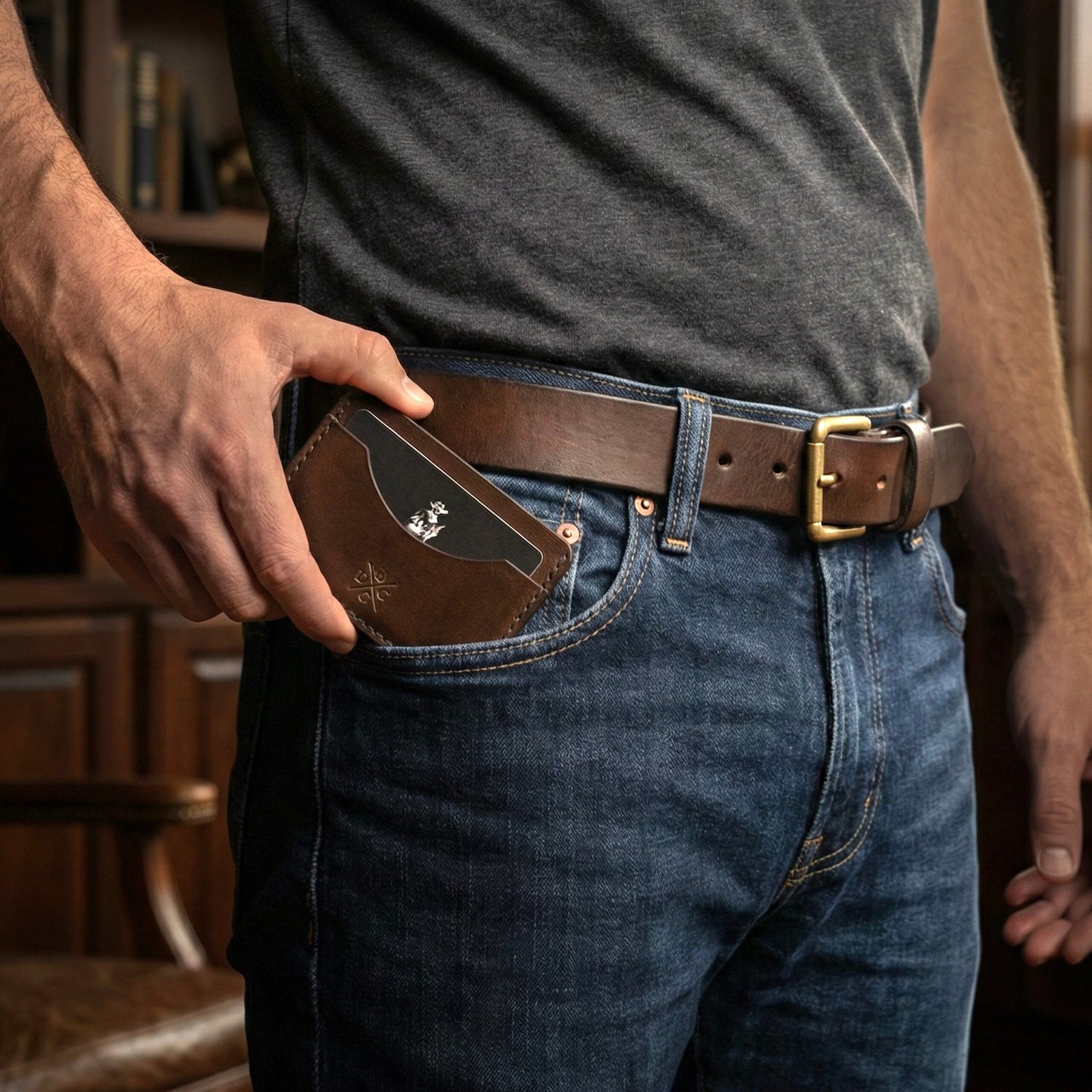 KIT Carteira Minimalista No.3 + Cinto • Marrom - Imagem 7