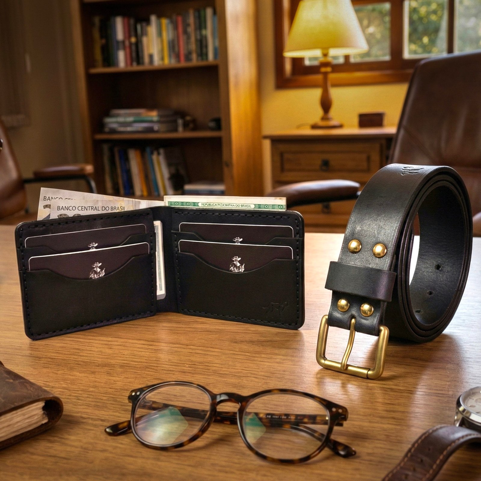 KIT Carteira Bifold No.7 + Cinto • Preto - Imagem 4